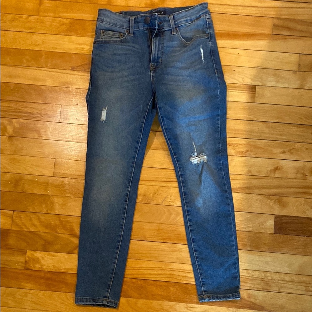 Aeropostale Blue Skinny Jeans with Distressed Details
